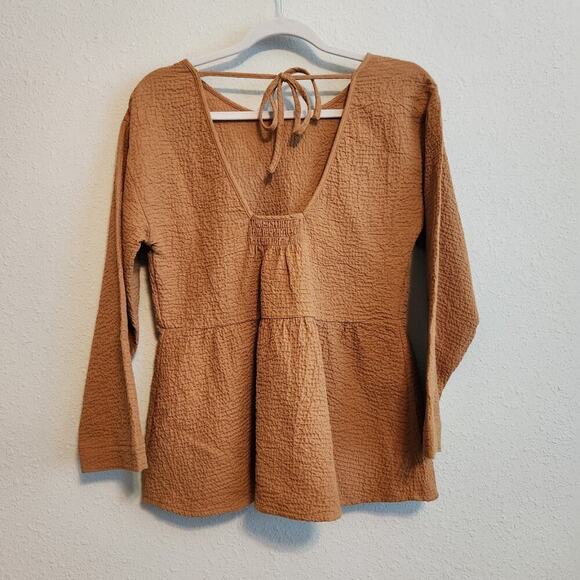 Madewell‎ Peplum 3/4 Sleeve Open Back Top Size XS - Picture 7 of 11